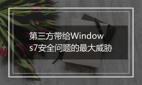 第三方带给Windows7安全问题的最大威胁