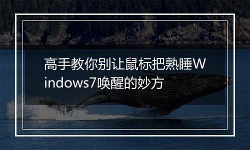 高手教你别让鼠标把熟睡Windows7唤醒的妙方