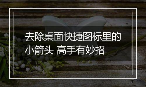 去除桌面快捷图标里的小箭头 高手有妙招
