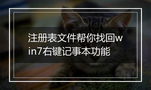 注册表文件帮你找回win7右键记事本功能