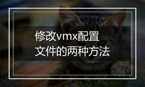 修改vmx配置文件的两种方法