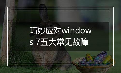 巧妙应对windows 7五大常见故障