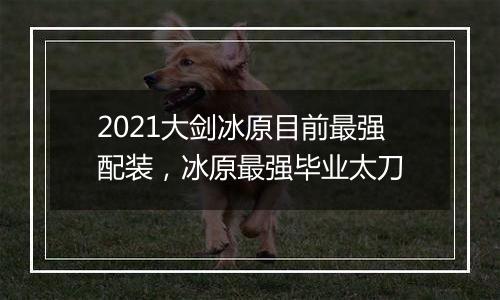 2021大剑冰原目前最强配装，冰原最强毕业太刀